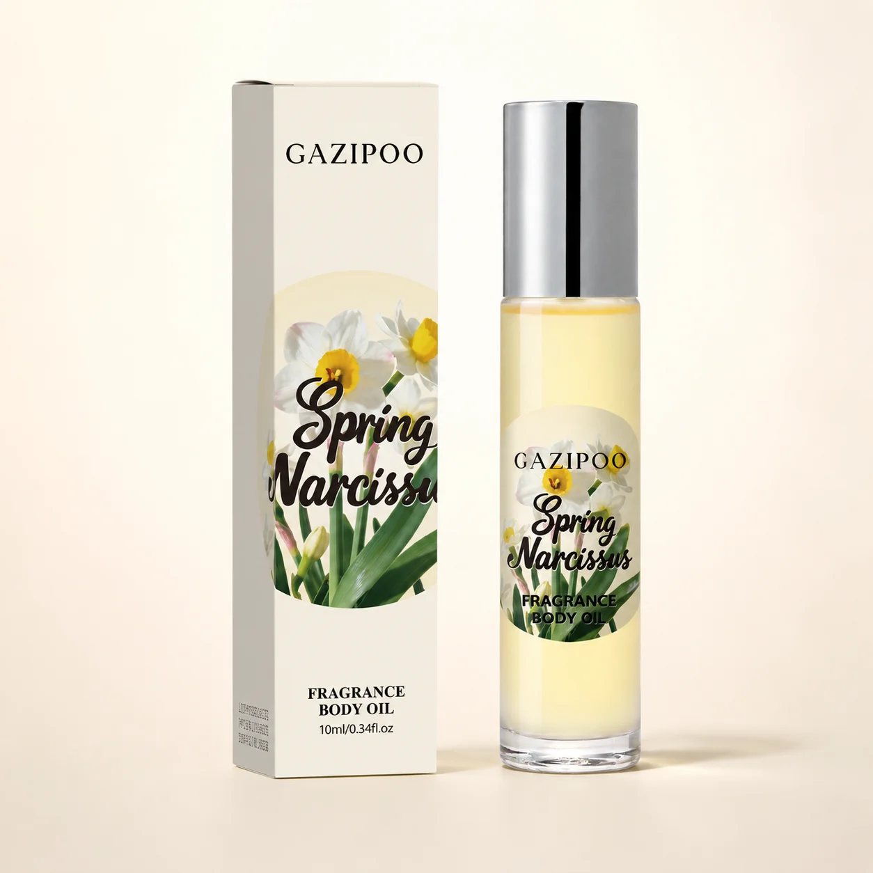 10ml Narcissus Fragrance Body Oil - Fresh Floral Subtle Perfume Oil, Original Eau de Toilette Traveling or Dating Bathroom Use