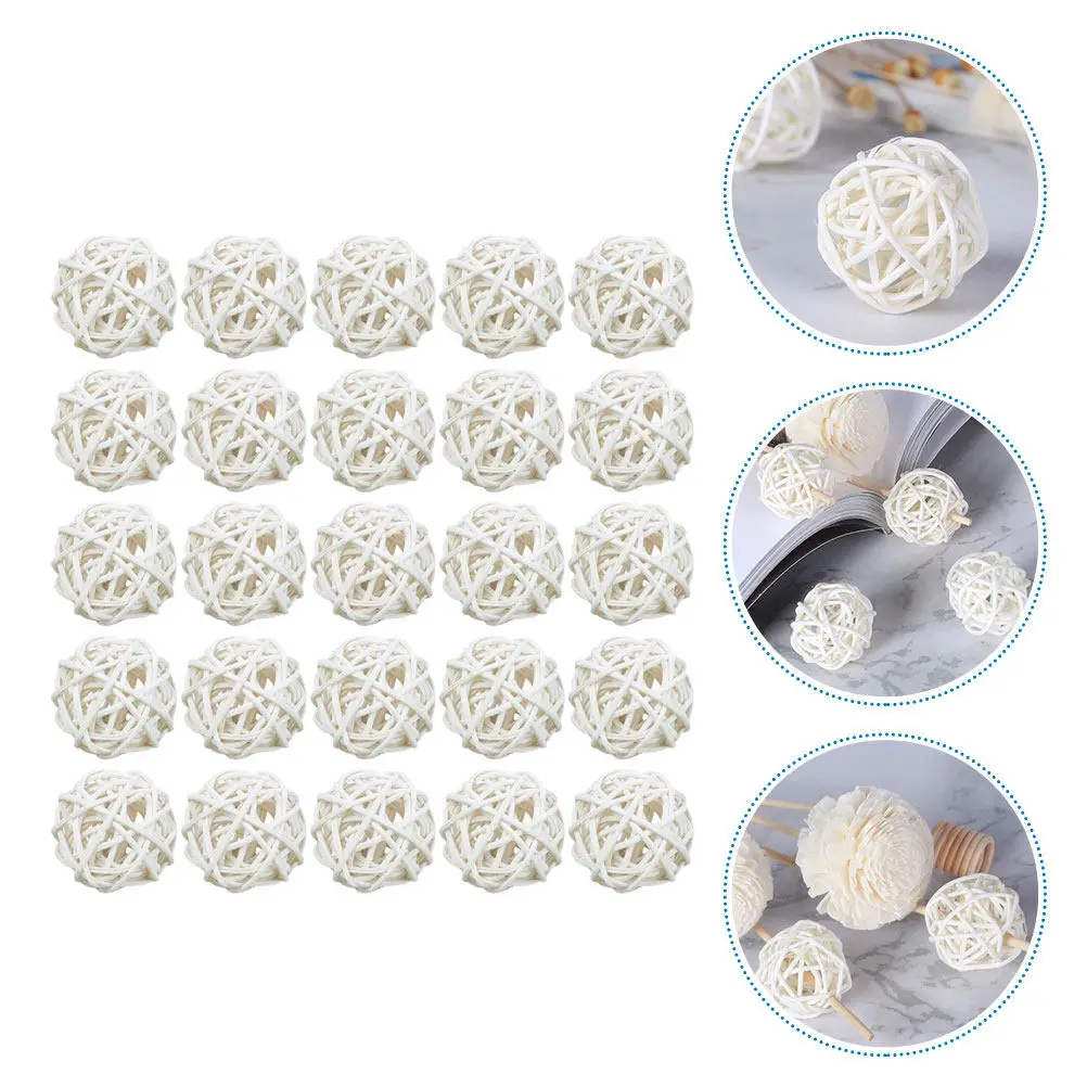 

25Pcs Rattan Balls for Aromatherapy Aromatherapy Diffuser Balls Vase Fillers DIY Craft Materials Table Decor Centerpiece Wicker