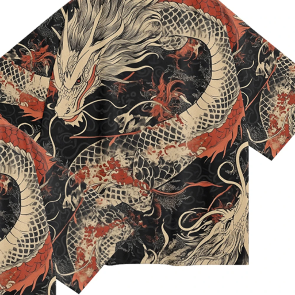 Kimono Japanese Traditional Kimono Casual Fashion Kimono Dragon Pattern Breathable Casual Comfortable Unisex Fashion Casual