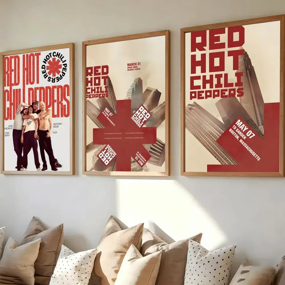 Band R-Red Hot Chili Peppers Poster Waterproof Canvas Art Wrinkle Free Wall Hanging For Home Living Room Bedroom Decor