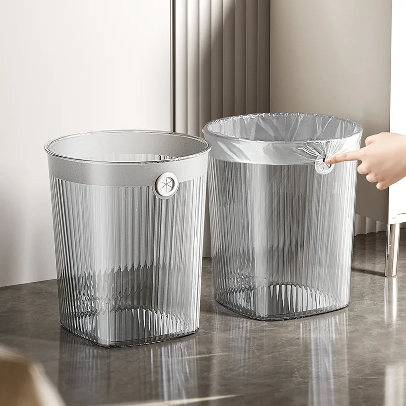 

Bathroom Kitchen Living Room Office Garbage Bin Household High Appearance Level Storage Bucket Paper Basket Trash Can