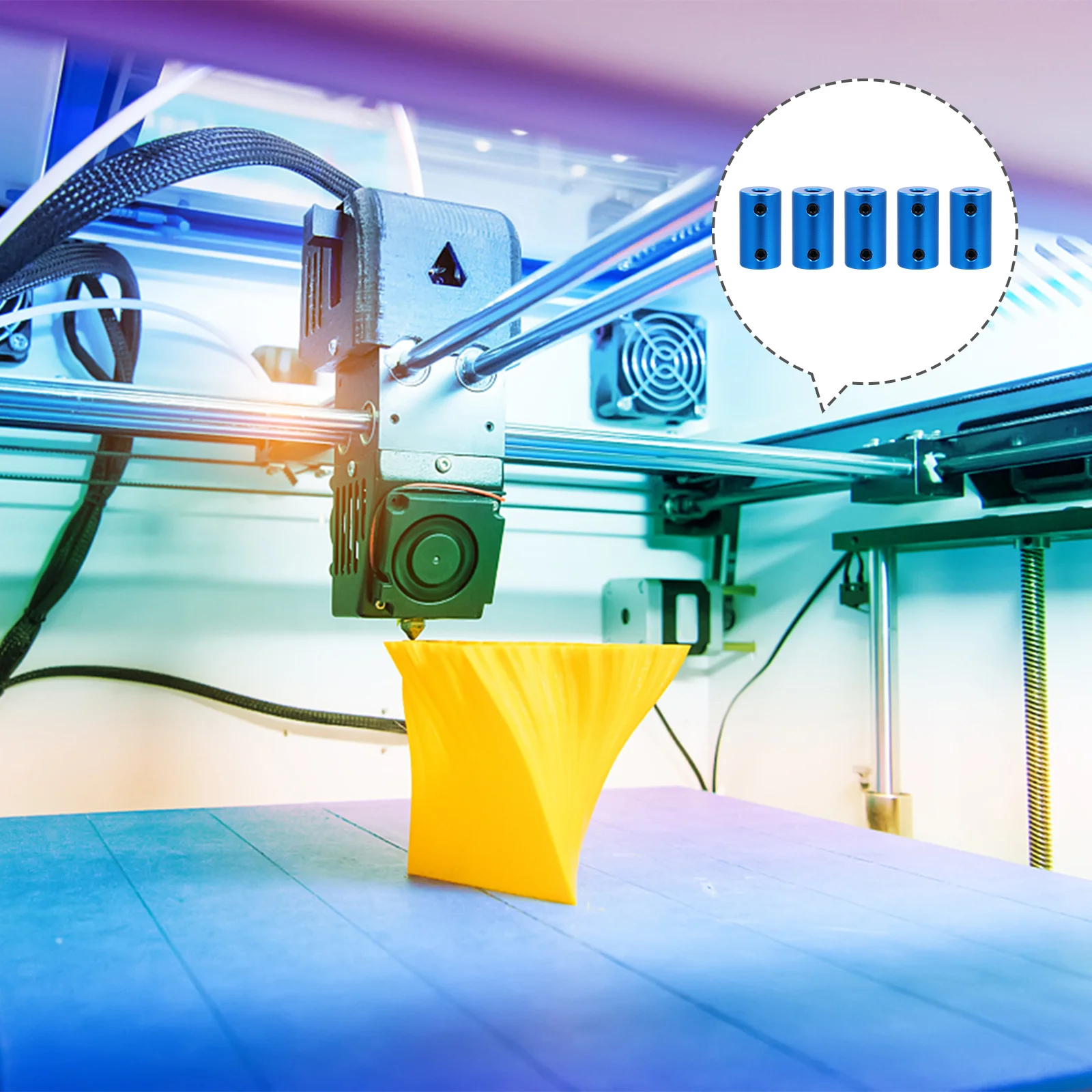 

5Pcs Stepper Motor Coupler 5x8mm Flexible Shaft Connector for 3D Printer Aluminum Alloy Servo Motor Encoder Mounting Easy