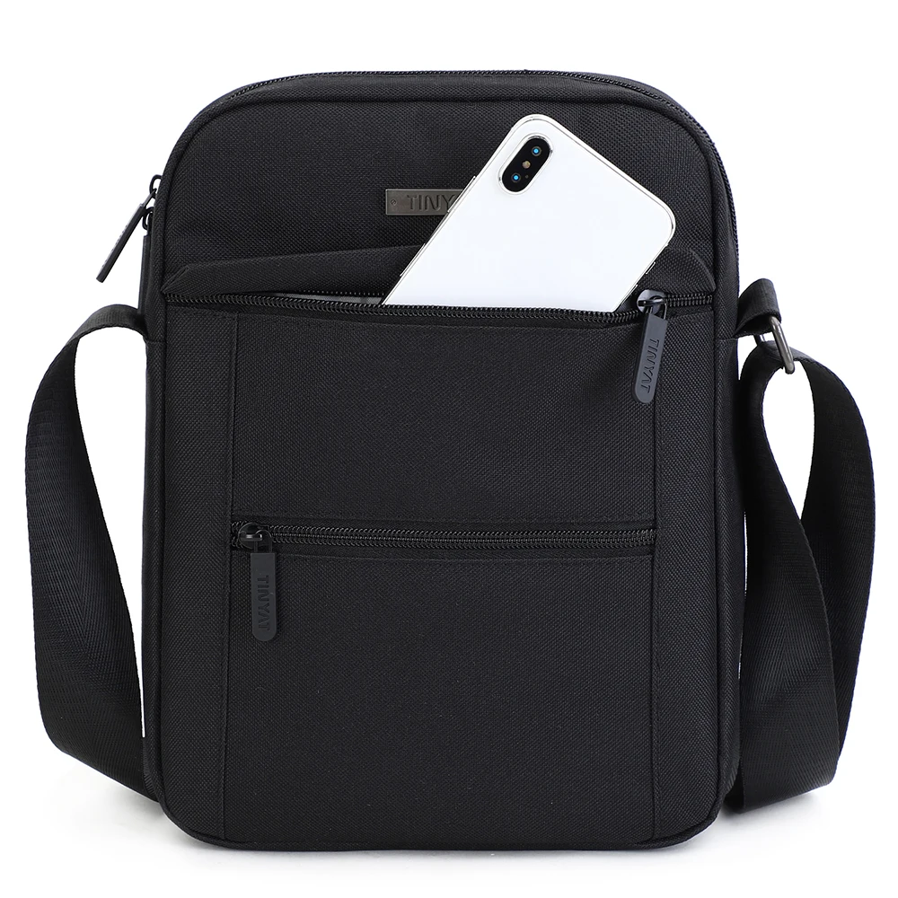 TINYAT Business Men's Shoulder Bags for 9.7' ipad Canvas Male Messenger Bag Waterproof Casual Husband Crossbody Bag 9 Pockets