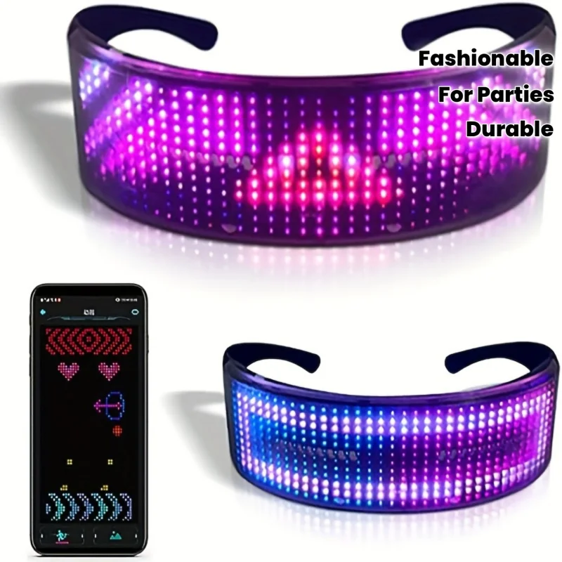 Full-Color LED Glasses, Glow Party Set App-Controlled, Programmable Dynamic Lighting Parties, Music Festivals & Gath