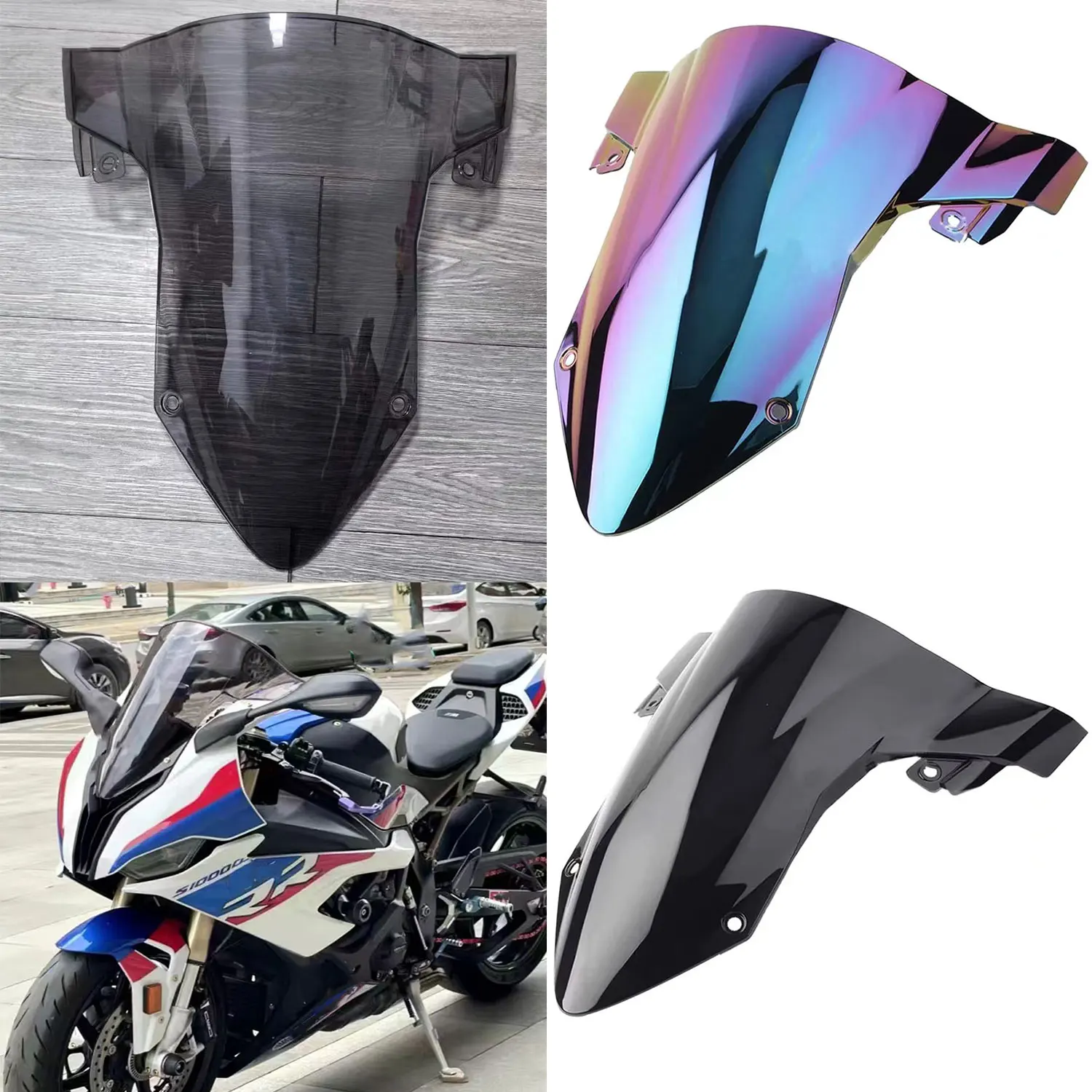 Motorcycle Windscreen Screen Wind Deflectors For BMW S1000RR S1000 RR 2019 2020 2021 2022 2023 2024 Double Bubble Windshield