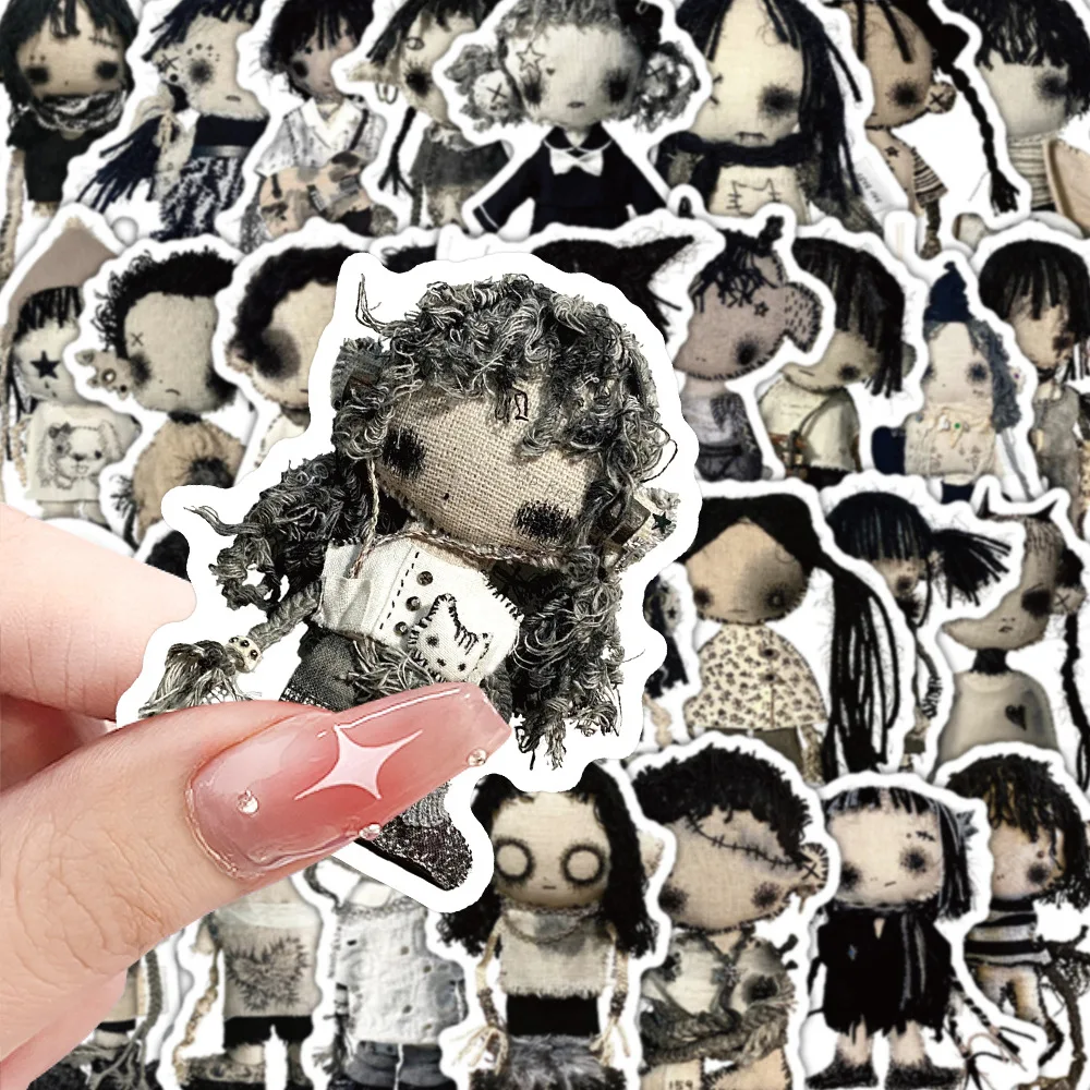 48PCS Hand Sewn Cartoon Dolls Graffiti Stickers Exquisite DIY Guitar Phone Laptop Suitcase Water Cup Skateboard Decals