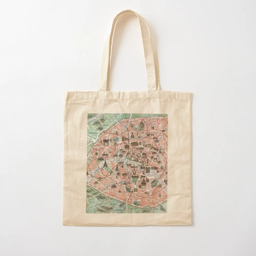 

Vintage pocket map of Paris France Tote Bag