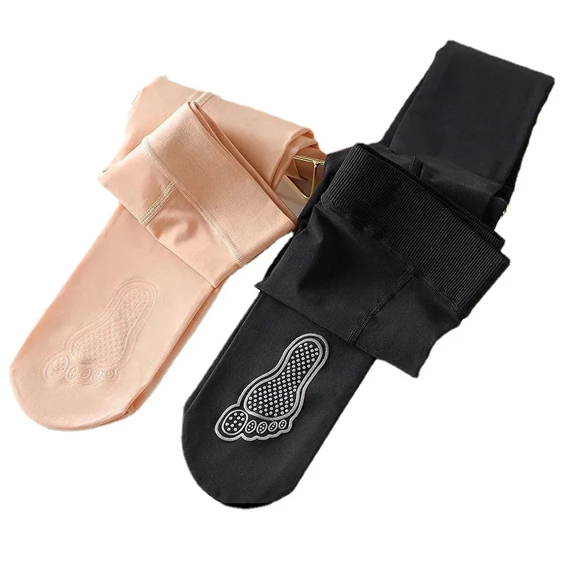 Collant Casual da donna collant Sexy a vita alta Anti-snag con piedi Plus Size collant dimagranti in Silicone antiscivolo calze balletto