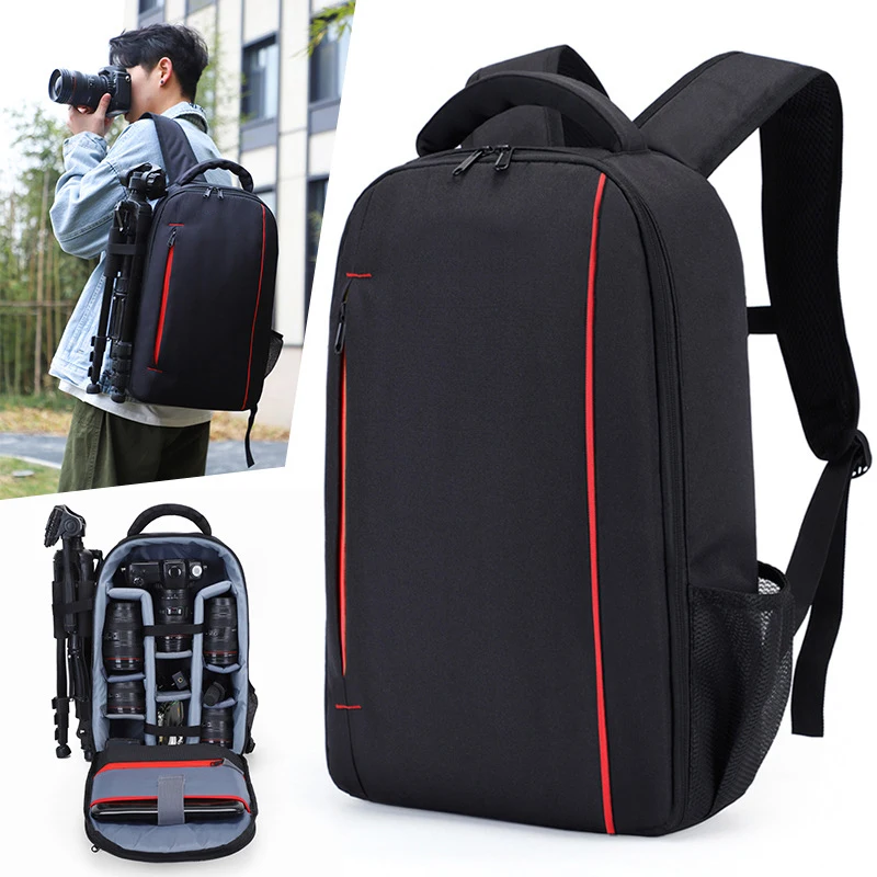 Professional Large-capacity Camera Bag Waterproof Nylon Wear-resistant Photography Backpack for Canon, Nikon, Sony, Fuji