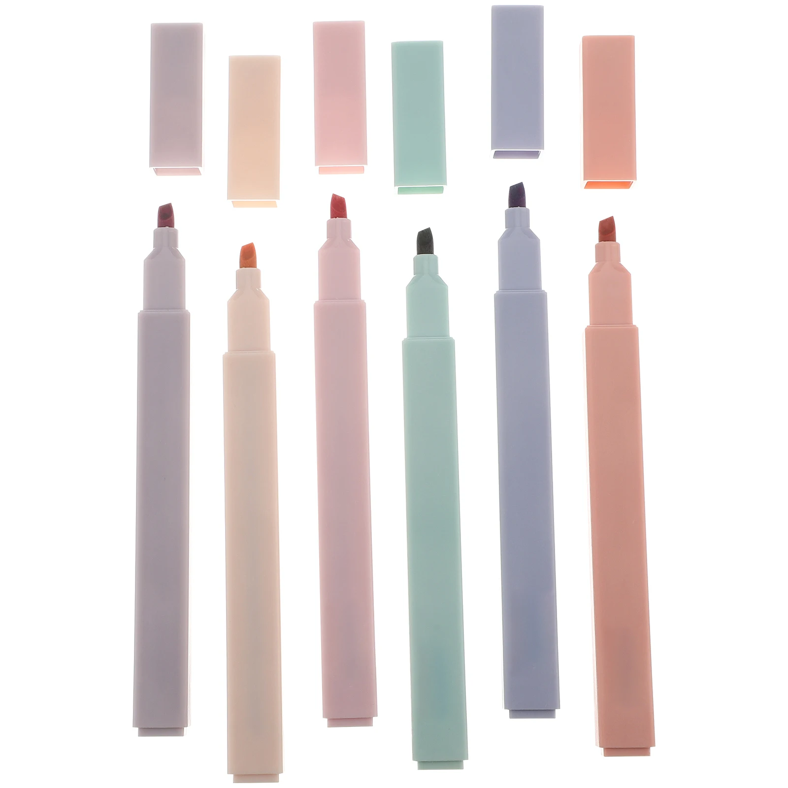 

6pcs Highlighters Fluorescent Pens Smooth Writing No Leakage Ideal Study Work Office Accessories Marker Student Stationery Soft