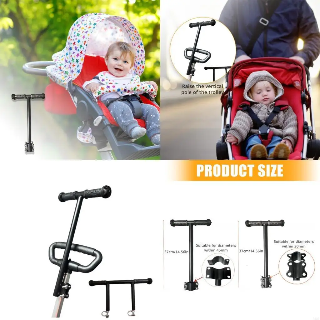 

54DF Universal Strollers Handlebar Extender for Pram and Pushchair Fit 30mm/45mm Inner Diameter Simple Installation Process
