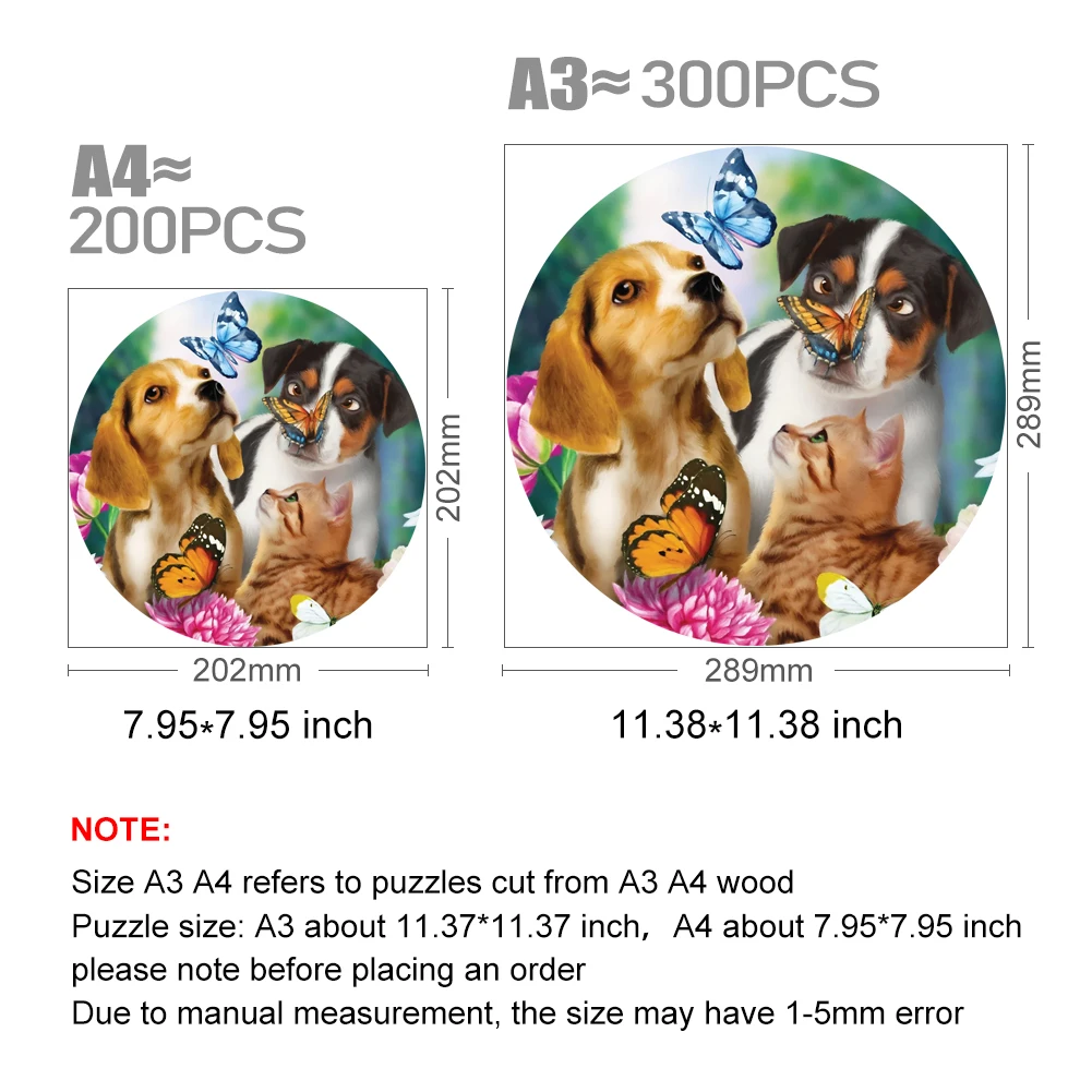 Puzzle 3D animaux en bois pour enfants et adultes, chiens et papillons, jeux de société, jouets de fête