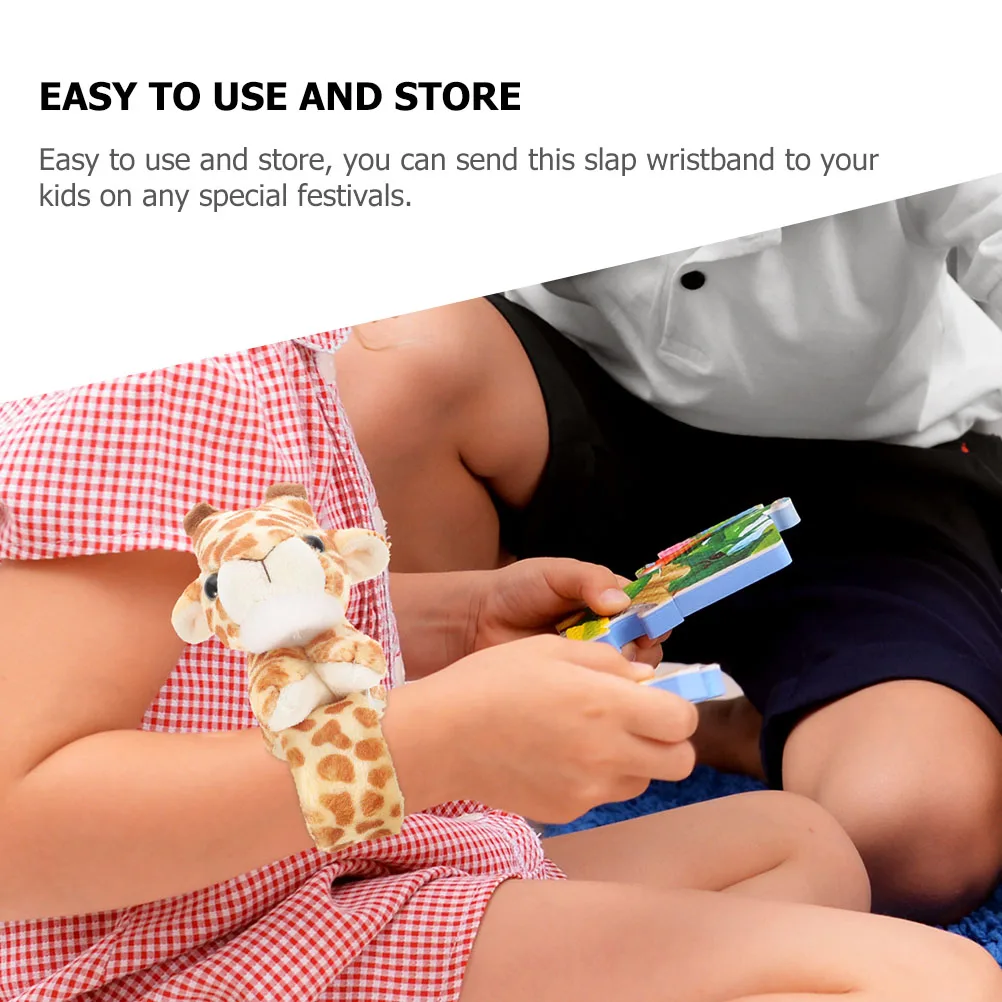 

2 Pcs Bracelet Simulated Animal Animals Bracelets Bulk Party Slap Stuffed Child