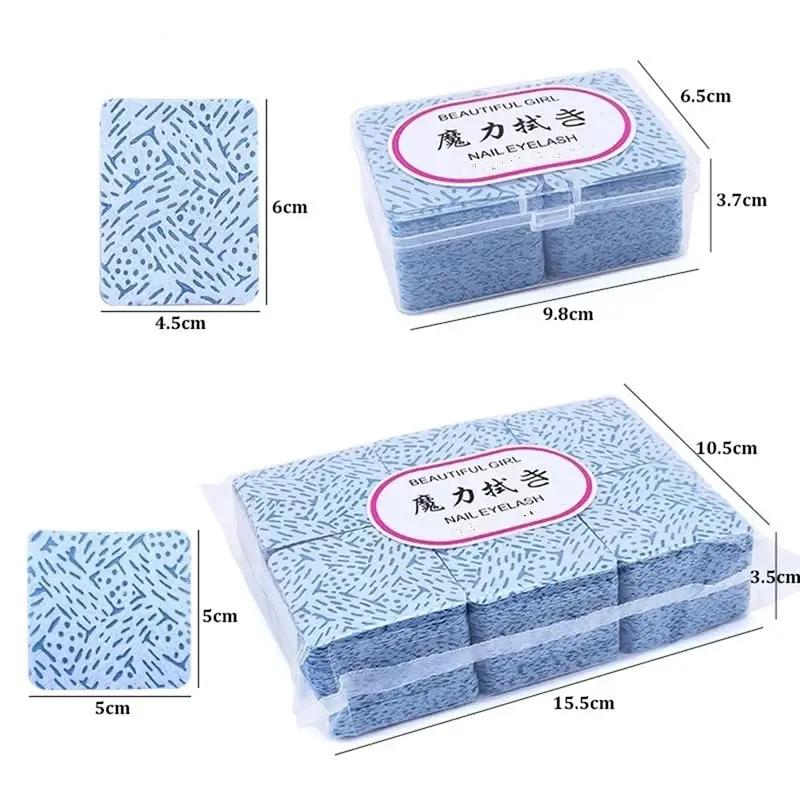 Chusteczki do paznokci bez włókien, super chłonne, miękkie chusteczki z włókniny do usuwania kleju do rzęs, do przedłużania rzęs i do usuwania lakieru do paznokci.