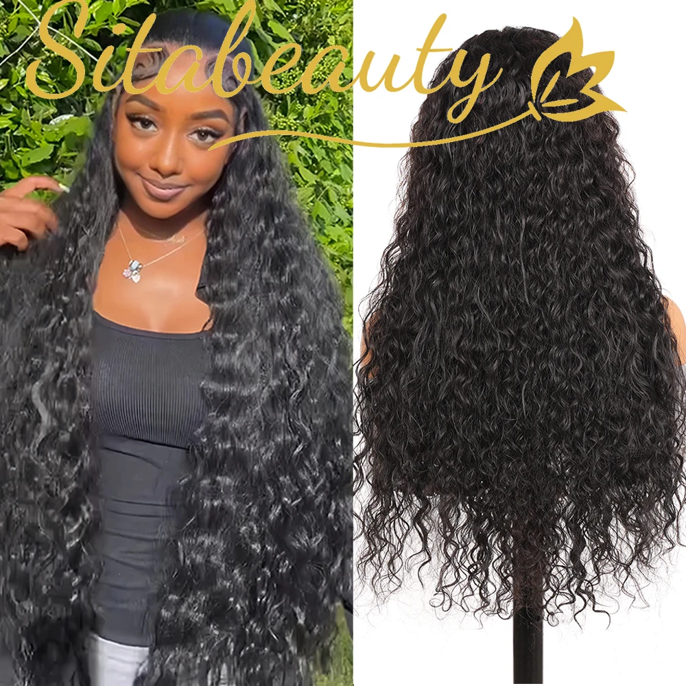 200% الكثافة 13x6 موجة المياه شفافة الدانتيل الجبهة الباروكات شعر الإنسان الرطب ومموج مجعد الشعر الدانتيل الجبهة الباروكات للنساء