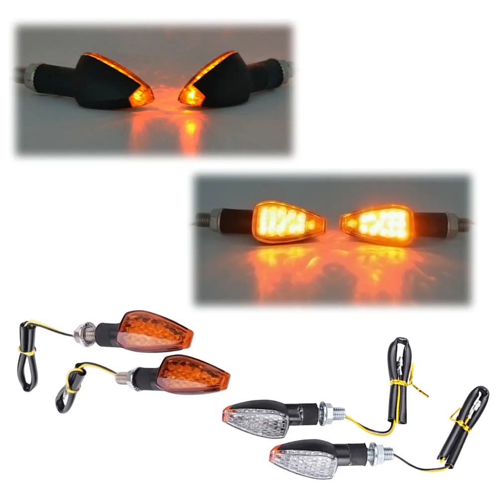 

10mm Motorcycle LED Turn Signals Indicator Lights Blinkers Flashers Amber Color Flashing Light Turn Signal Lamp 12V Universal