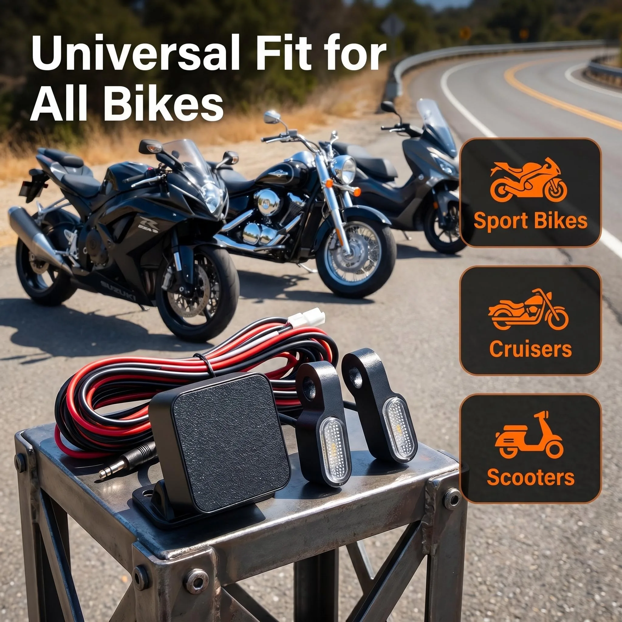 Motorcycle Safety Kit 77GHz BSD Radar Blind Spot Detection and Lane Change Warning Motorcycle Alert System