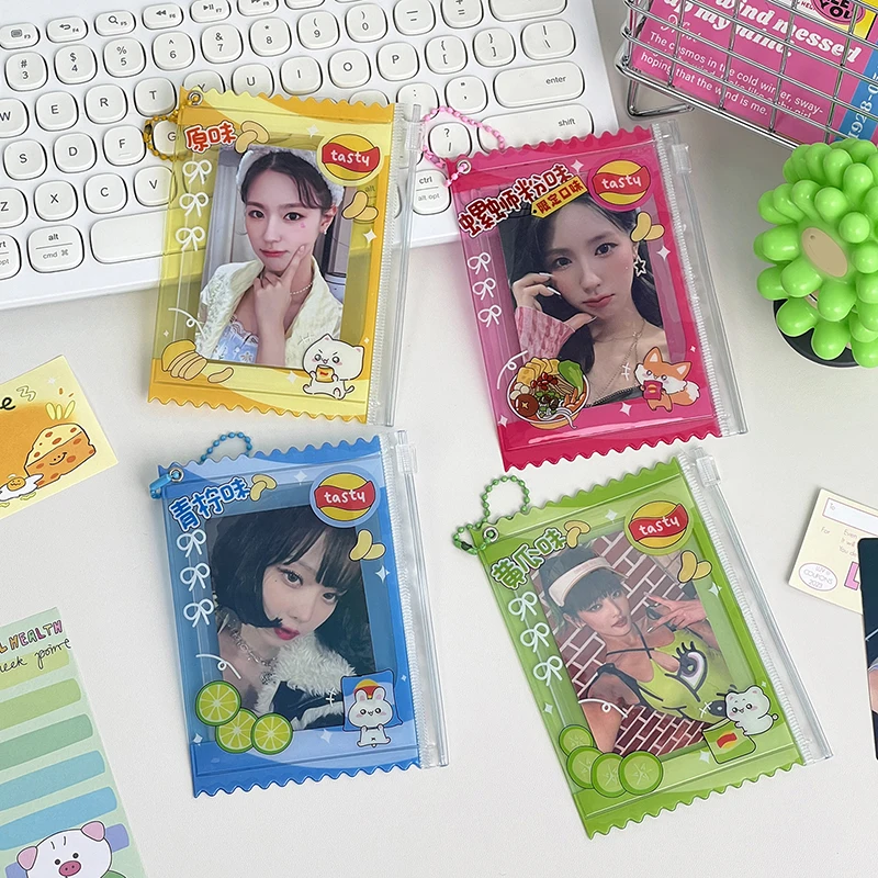 1 шт. 3-дюймовый держатель для карт Kpop, держатель для фотокарт, пленка для карт, защита для игровых карт, аксессуары «сделай сам», милый прозрачный пакет для конфет