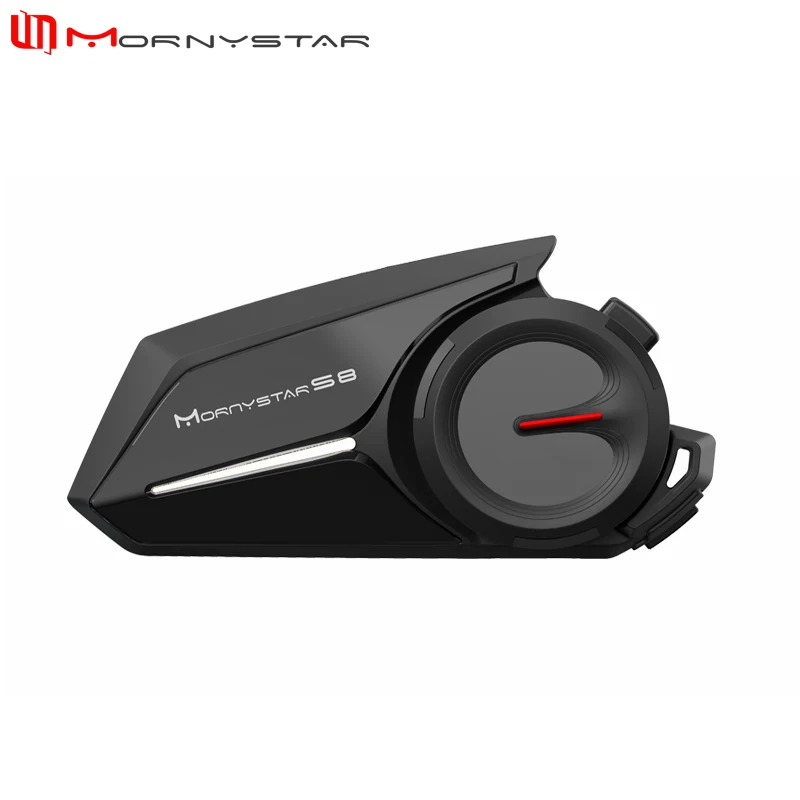 Mornystar S8 Intercom Bluetooth voor motorhelm Headset FM Muziek delen Helmcommunicator Tot 6-rijder