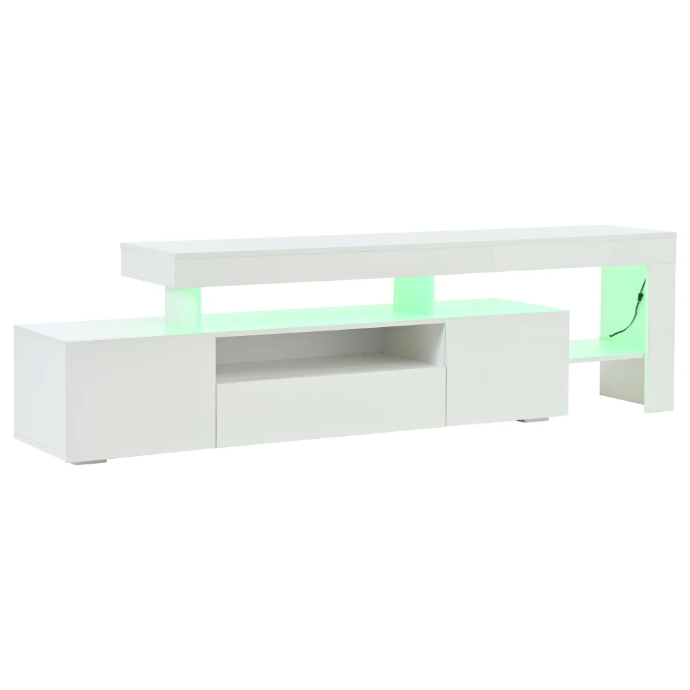 192 * 37 * 53 cm moderner Wohnzimmer-TV-Schrank mit 3 Schränken, TV-Ständer mit LED, Hochglanz-Lowboard, Kommode für 85-Zoll-Fernseher – Detail 20