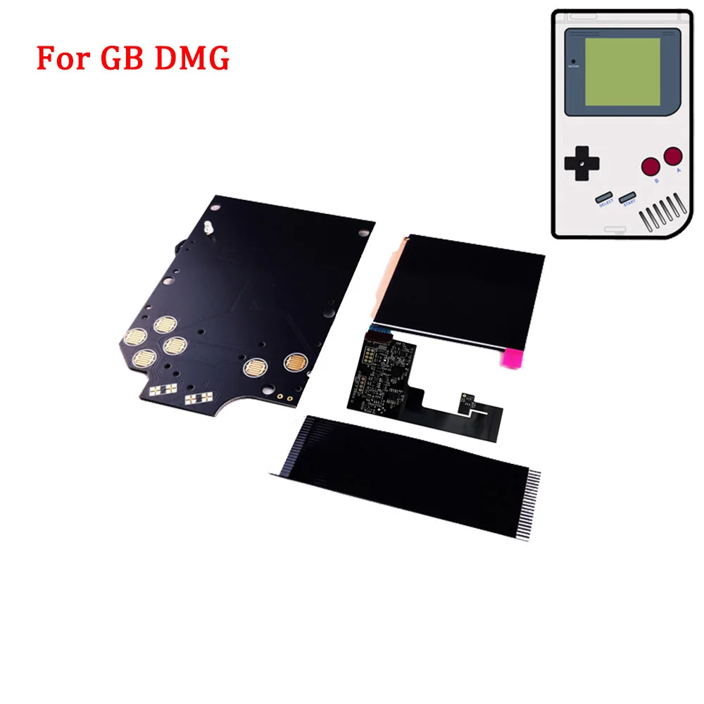 Novo kit de tela lcd ips com carcaça de gameboy original dmg., pré-cortado, com kit de lcd.