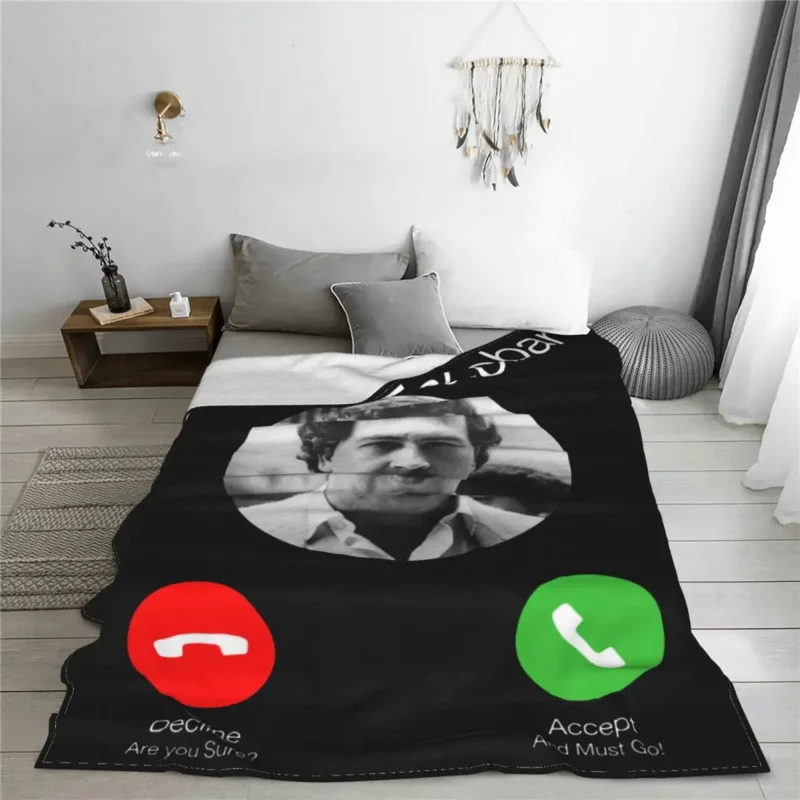 Pablo Escobar Calling Flannel Blanket The Patron Funny Telephone Throw Blankets for Sofa Bedding Lounge 125*100cm Bedspread