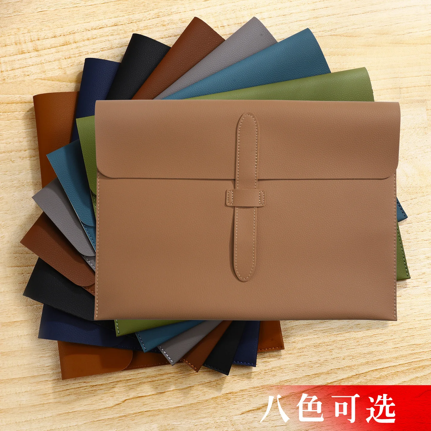 Leather Folder A4 File Bag Business Organizer Document Bag Exam Material Bag