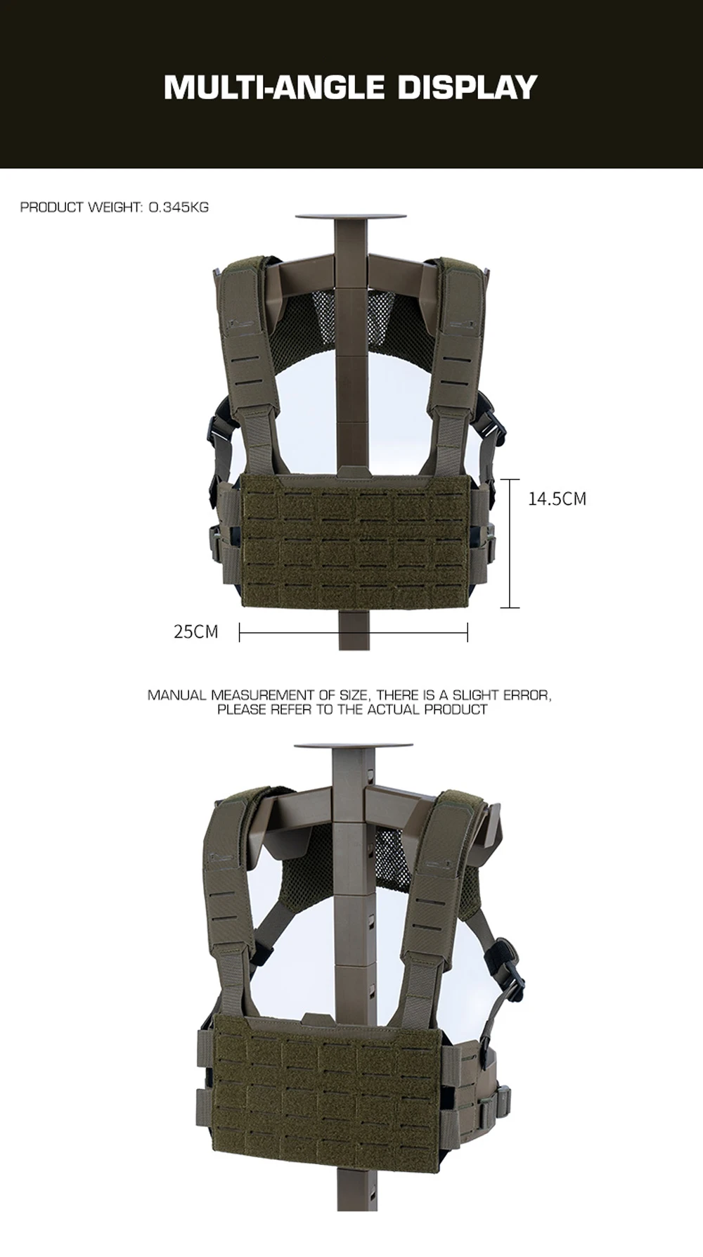 Taktische Brusttasche mit Modularem, Skalierbarem MOLLE-Frontpanel, Atmungsaktive HX-Weste für Outdoor-Jagd und Airsoft – Detail 2