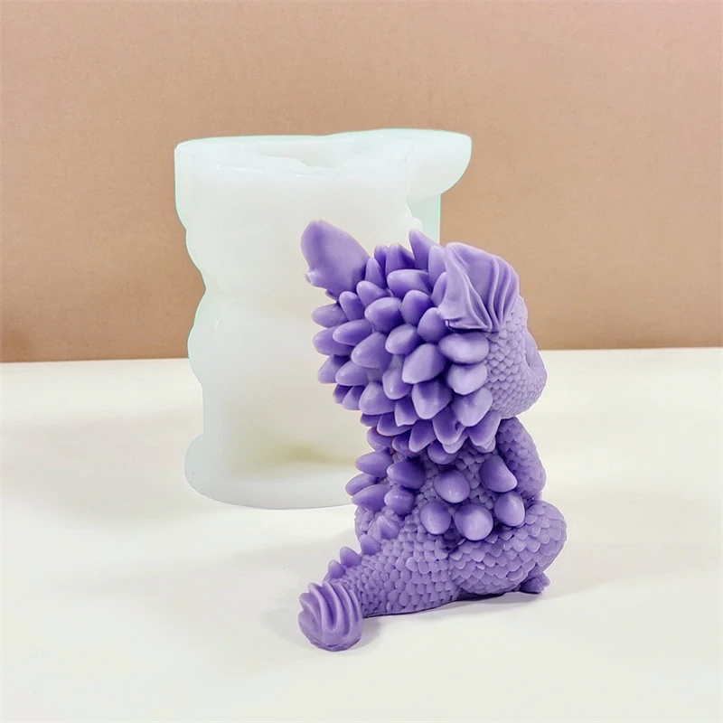 3D Cute Dragon Candle Silicone Mold DIY Handmade Aromatherapy Gypsum Soap Making Mould Epoxy Resin Mold Home Decor Crafts