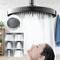 Cabezal de ducha tipo lluvia de alta presión de 9 pulgadas y 6 ajustes | Pulverizador superior para baño de spa en cascada con inyección de aire y resistencia a la temperatura