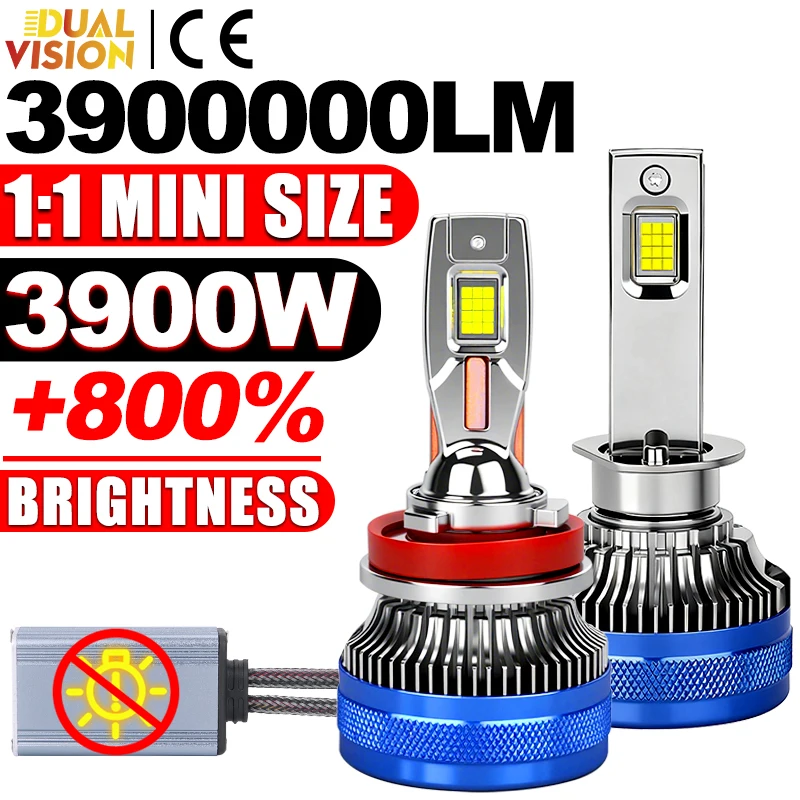 

3900W 3900000LM H11 H4 H7 Светодиодная автомобильная лампа для фар Canbus H8 H9 HB3 9005 HB4 9006 H1 9012 HIR2 Light 6000K 9084 CSP Turbo Led Lamp