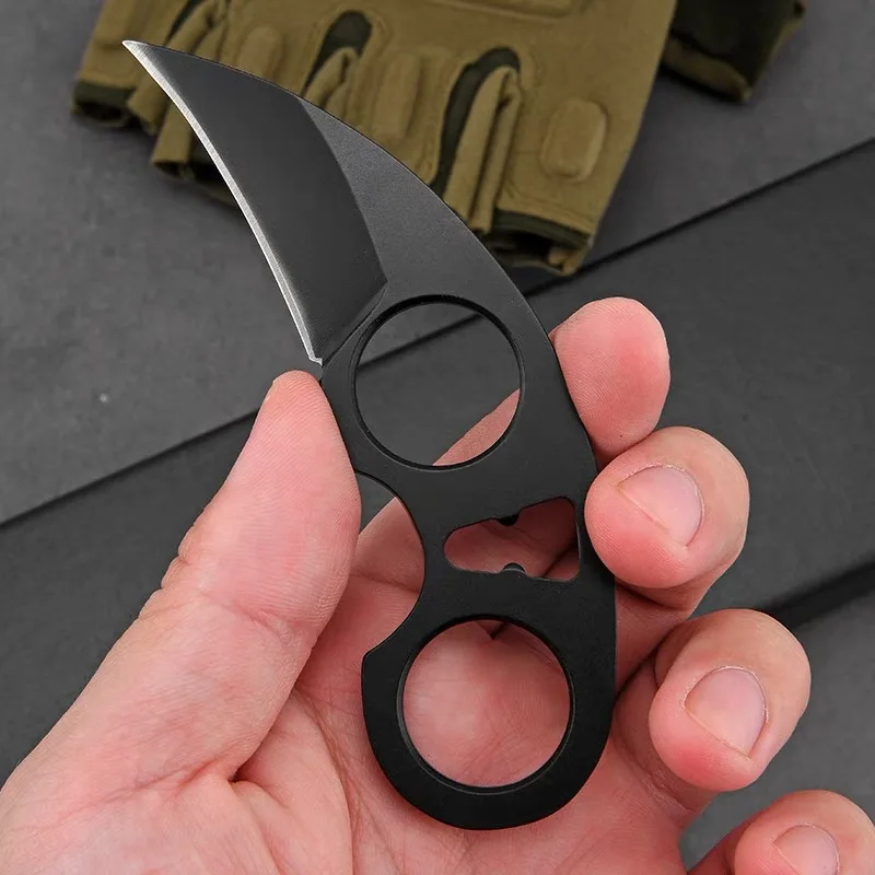 Stainless Steel Outdoor Knife Hanging Neck Mini Camping Small Straight Knife Survival Chain Multi-Purpose Claw Portable Knife