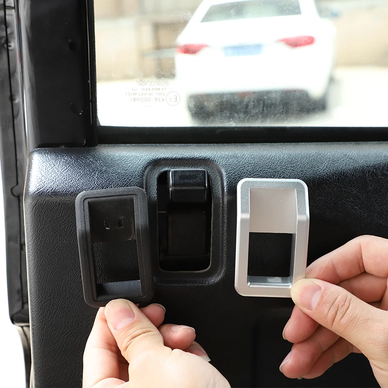 

For Land Rover Defender 90 110 130 2004-18 Aluminum Alloy Car Internal Door Latch Outside Frame Handle Cover Trim Car Accessorie