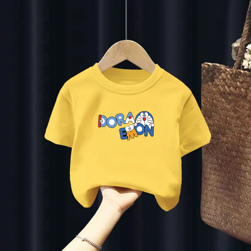

Children's Cotton T-shirt - Summer Short-sleeved 2026 New Style - Stylish Boys' and Girls' T-shirt Robot Cat Children's Clothing