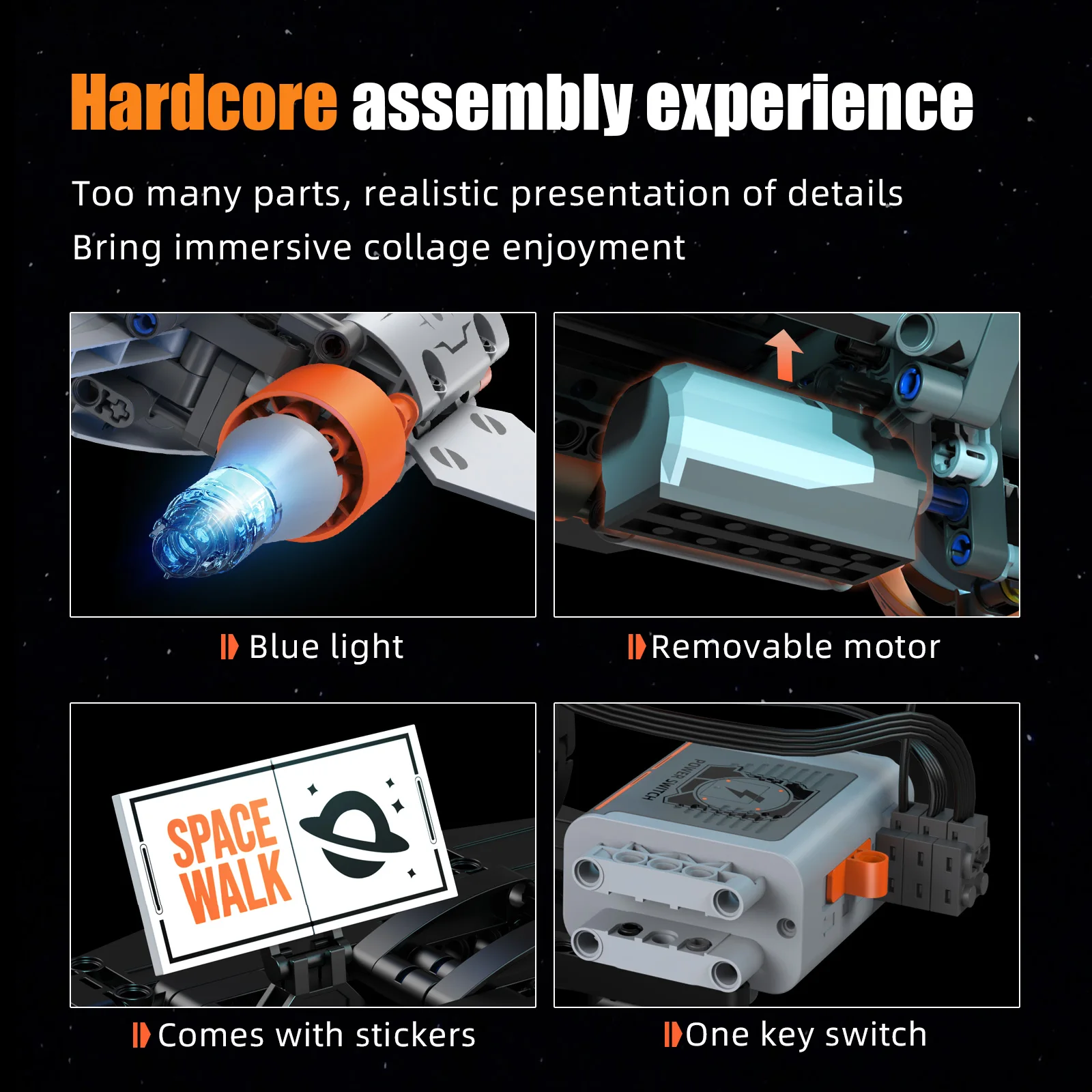 Moc espaço modelos aeroespacial spray buraco preto nave espacial blocos de construção kit exploração missão nave espacial brinquedos diy 764 pçs