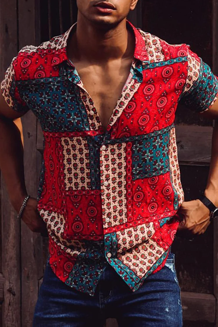 2024 Party Luxury Shirts For Men Social Shirts Summer Short Slim Tops Lapel Button Tee 5XL Fashion Blouse Male Designer Clothing