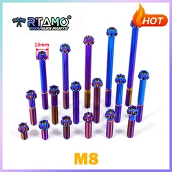 RTAMO Gr5 Titanium Bolt M8x15-120 Torx Head Flange Screw Bolt for Motorcycle Modification (1pc）