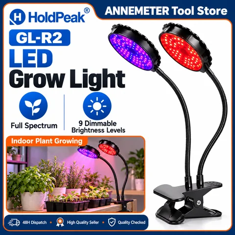 LED Grow Light, Full Spectrum Dual Head Plant Lamp with 78 LEDs, 9 Dimmable Levels & 3/9/12H Timer, USB Clip-on Grow Lamp