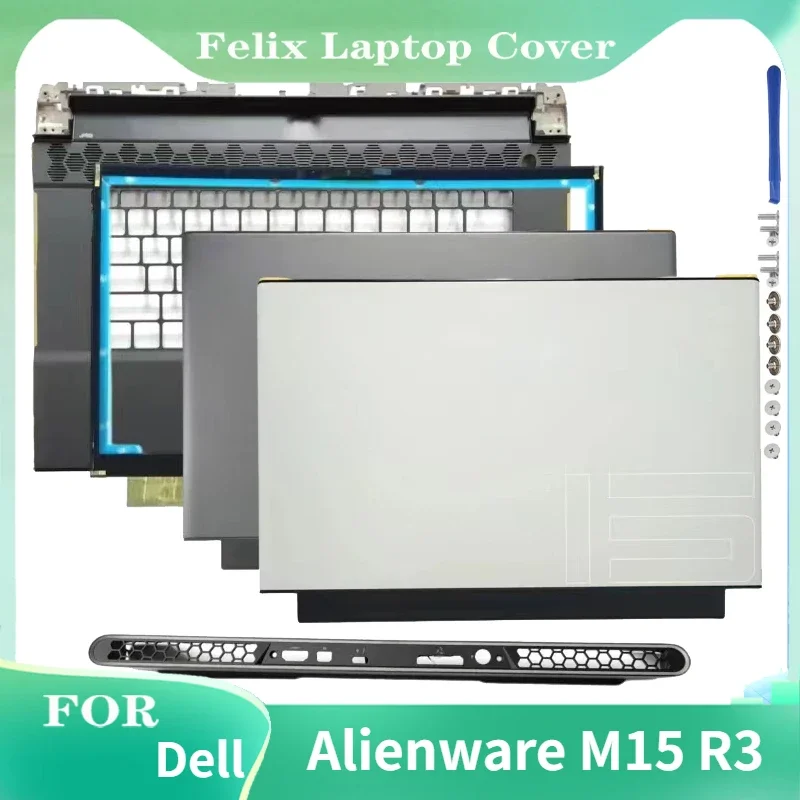 

For Dell Alienware M15 R3 Laptop LCD Back Cover/LCD Front Bezel/Palm Cushion/Bottom Cover Black/White