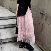 Summer Women Feench Style A-line Skirts Y2K Harajuku High Street Niche Design Sense Pleated Mesh Dresses vestidos faldas юбка