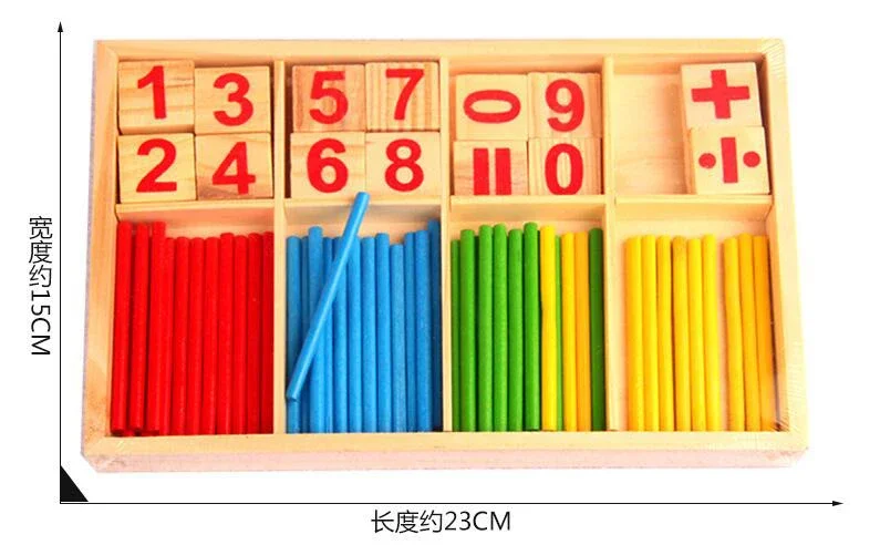 Kids Counting Blocks Learning Sticks Game Wooden Box Children Educational Toys Jigsaw Puzzles Baby Early Learning Sets Math Toys