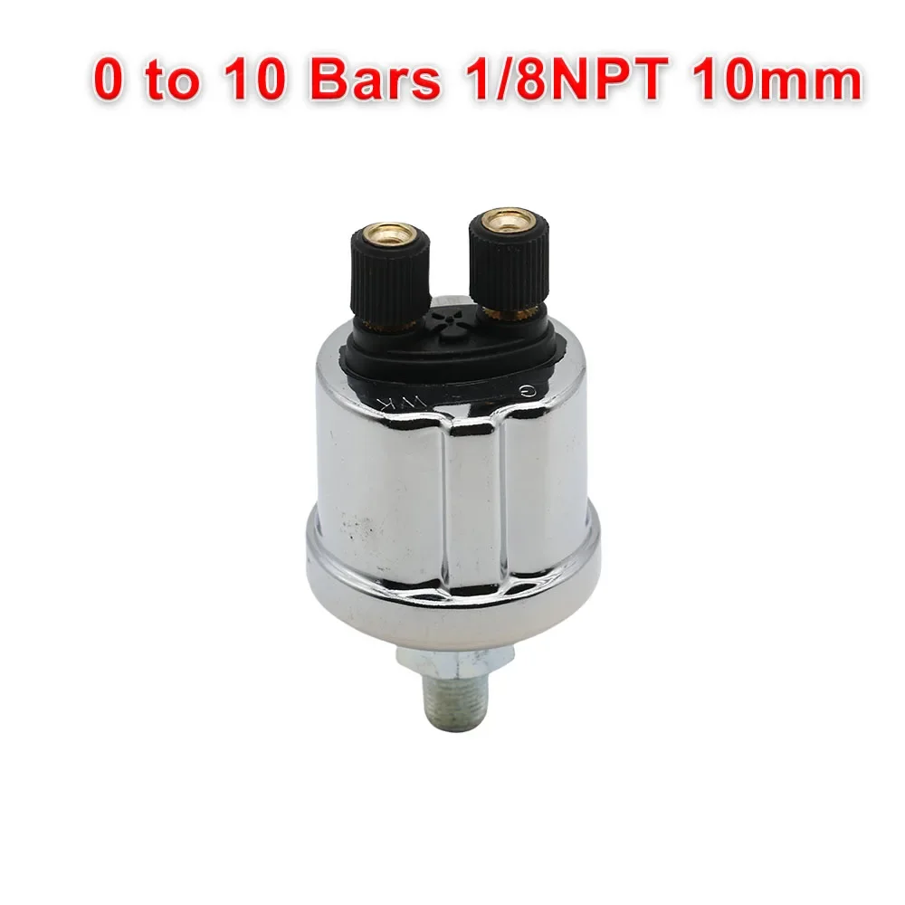 Universal VDO Oil Pressure Sensor 0 to 10 Bars 1/8NPT 10mm Diesel Generator Parts Stainless Crew Plug Alarm Pressure sensor