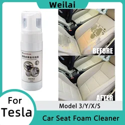 Multi-Purpose Foam Cleaner Car Interior Leather Seat Panel Cleaning Decontamination Cleaning Foam Spray for Tesla Model 3/Y/S/X