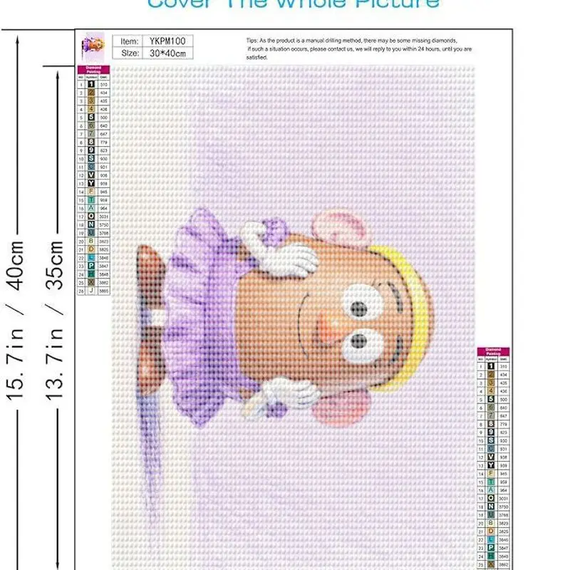 1 buah Nona. Kit Lukisan Berlian 5D Potato Head, Set Seni Kristal Rhinestone Karakter Film Kartun Full Drill, Lukisan Permata Besar DIY