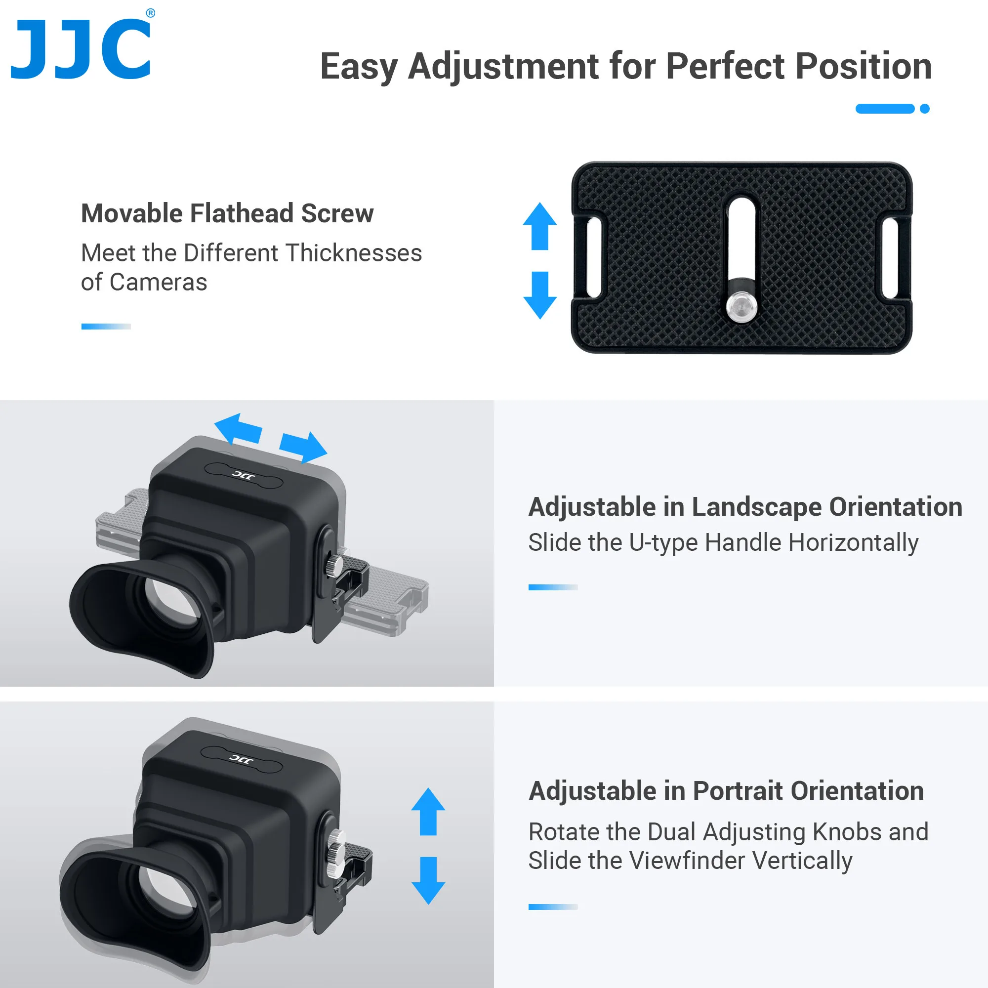 JJC LVF-PRO1 3X LCD-Sucherlupe mit Arca-Swiss Schnellwechselplatte für Nikon Z30, Sony ZV-1, RX100, Canon G7X 3,0"-Bildschirm – Detail 12