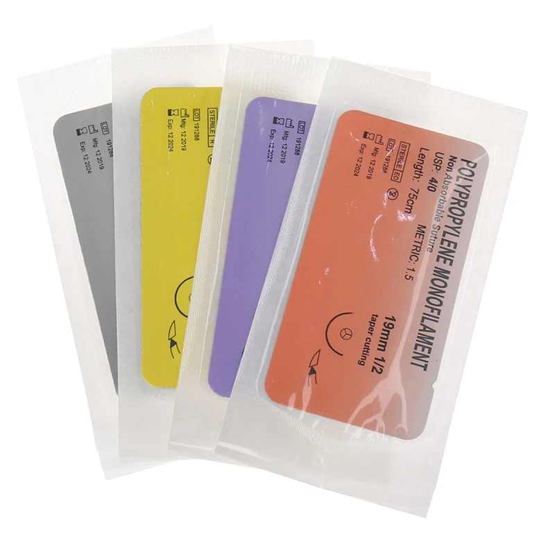 12Pcs Nylon Monofilament Silk Braided Needle Suture Thread Suture Practice Kit