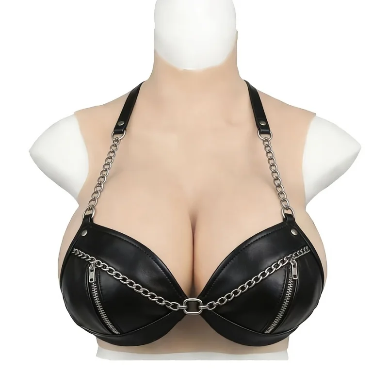 Huge Silicone Breast Forms Plate for Crossdresser Trans Cosplay Transgender with Nipple Areola Fake Boobs Bodysuit Shakeing