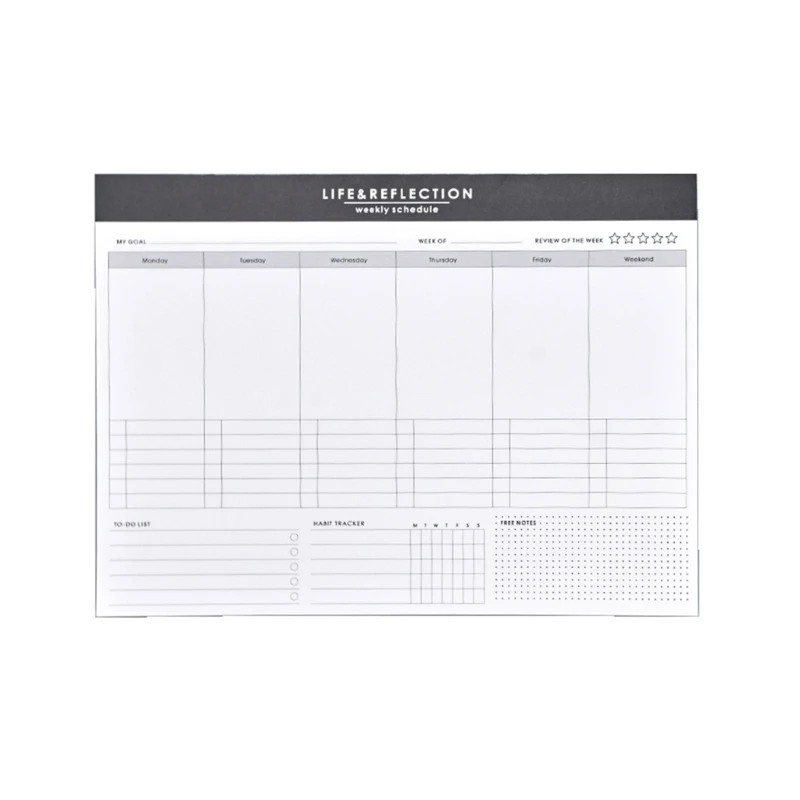 Weekly , Weekly To Do List Notepad with Tear Off Sheets, Monthly Calendar Pad, Hourly Schedule Planner Layout