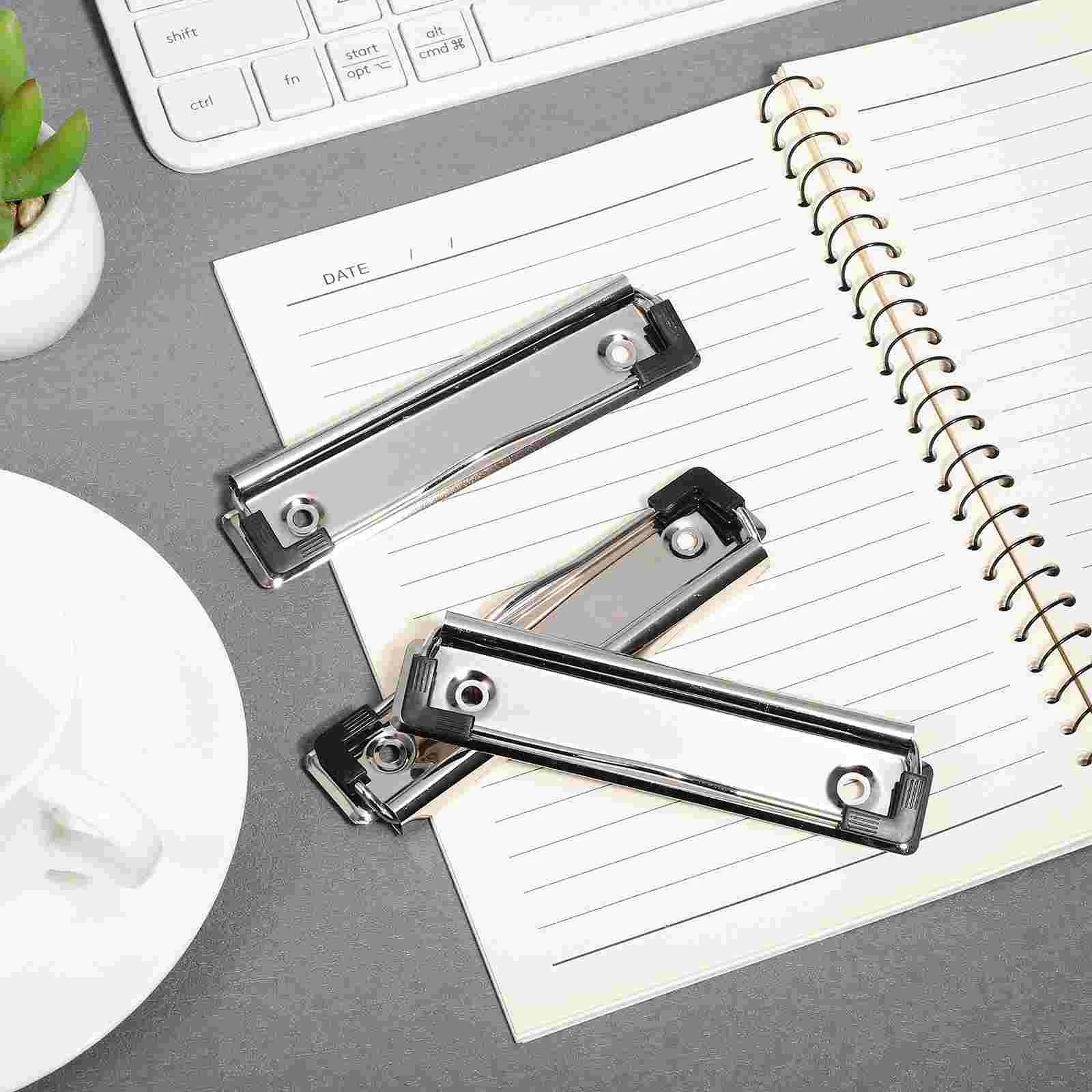 10 Pcs Clipboard Clips Document Board Clamps File Holder Metal Profile Filing Products School Office Accessories Mountable