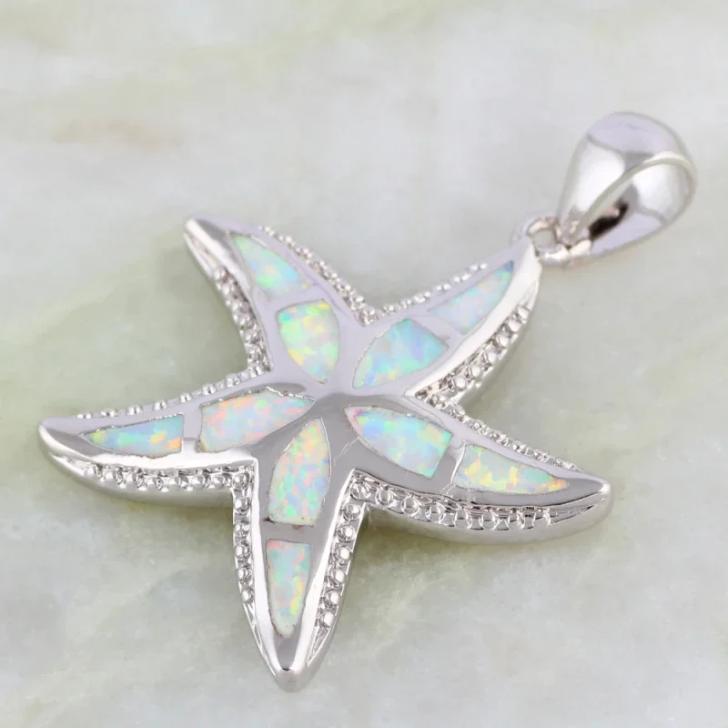 JLP984  Lovely Miniature Patrick Star Pendant  Necklace Opal Fine Jewelry for Women Gifts